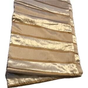 Set 3 Luxury Silk Valances Short Curtains Window Treatments Silk Gold Brown